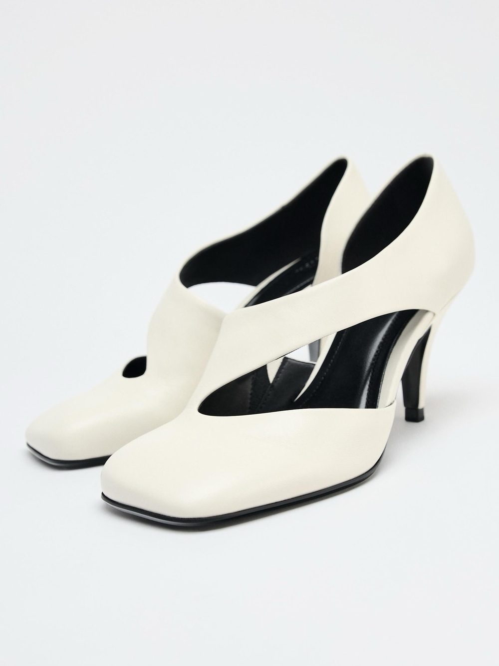 White Pointed Kitten Heels